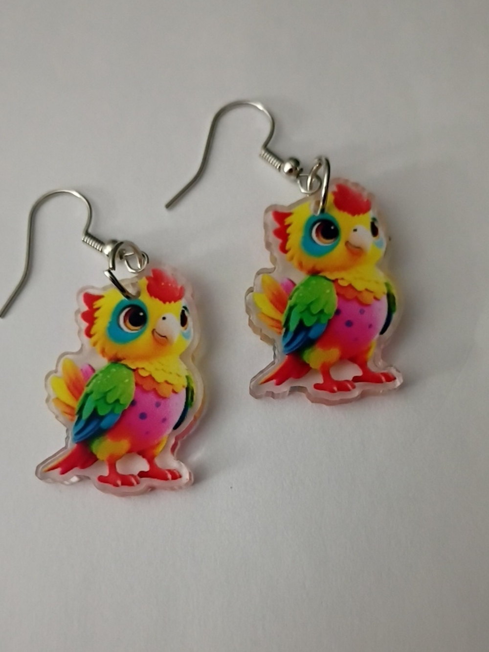 Colorful Parrot Dangle Earrings - Multicolor